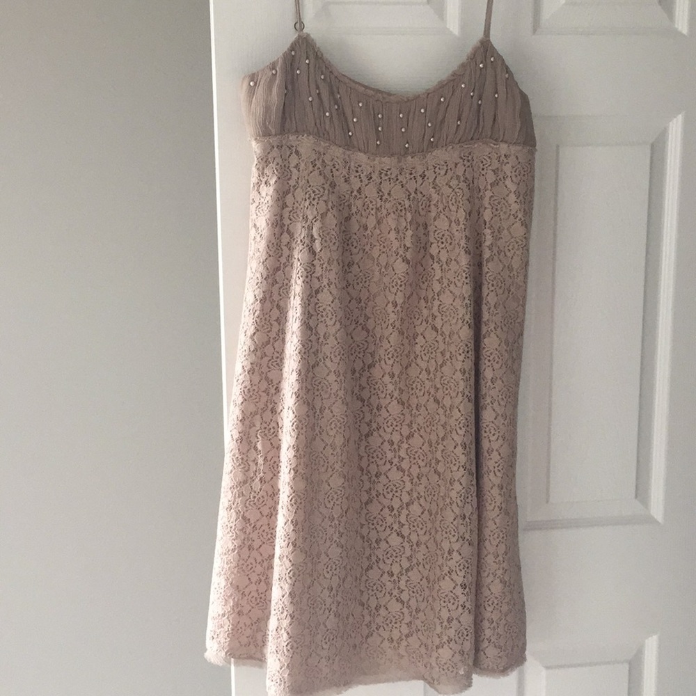 Lace dress, skinny straps